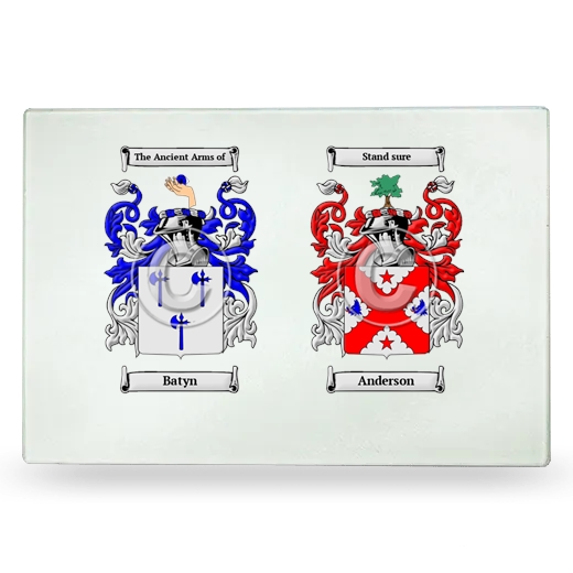 Double Coat of Arms Glass Cutting Board