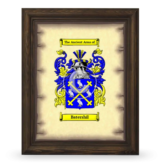 Batershil Coat of Arms Framed - Brown