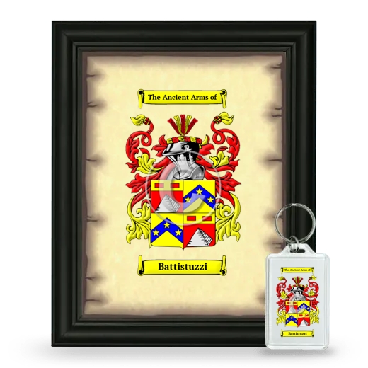 Battistuzzi Framed Coat of Arms and Keychain - Black