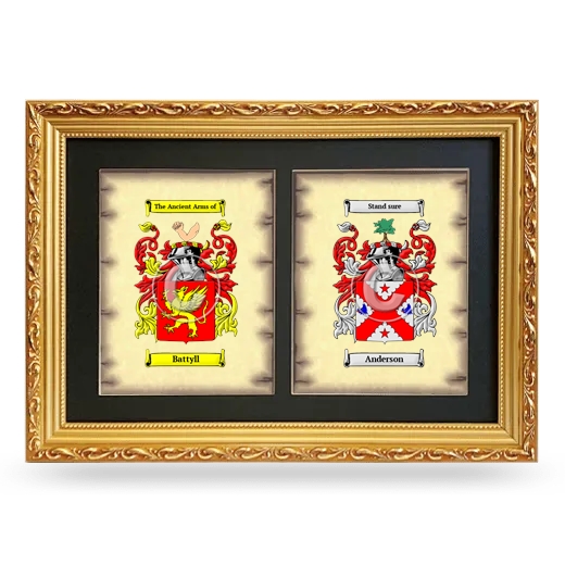 Double Coat of Arms Framed - Gold