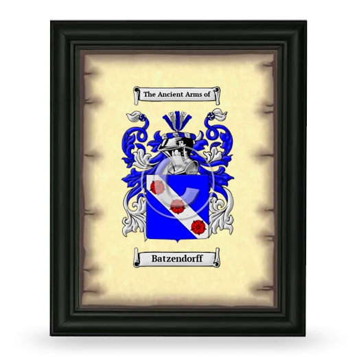 Batzendorff Coat of Arms Framed - Black