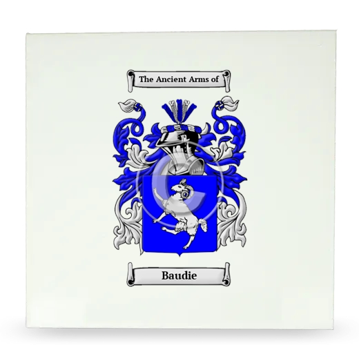 Baudie Large Ceramic Tile with Coat of Arms