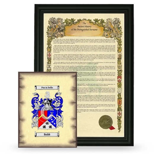 Baldt Framed History and Coat of Arms Print - Black