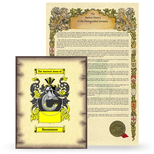 Baumman Coat of Arms and Surname History Package