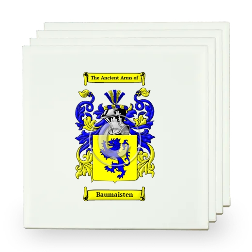 Baumaisten Set of Four Small Tiles with Coat of Arms