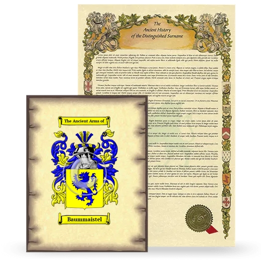 Baummaistel Coat of Arms and Surname History Package