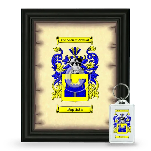 Baptista Framed Coat of Arms and Keychain - Black