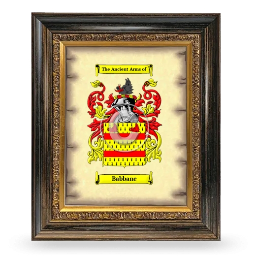 Babbane Coat of Arms Framed - Heirloom