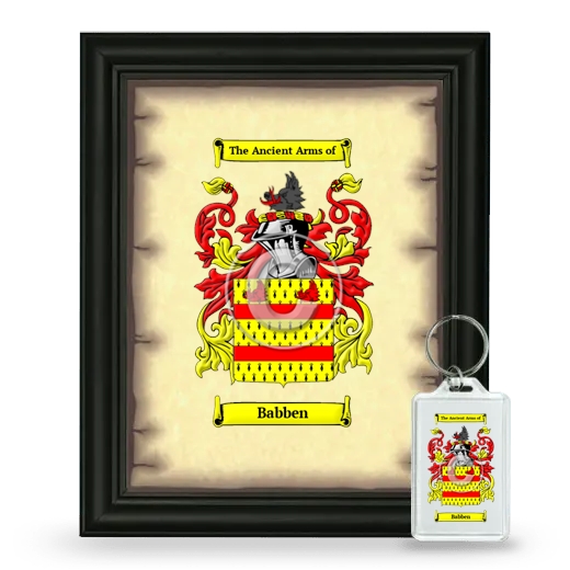 Babben Framed Coat of Arms and Keychain - Black