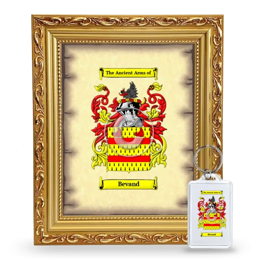 Bevand Framed Coat of Arms and Keychain - Gold