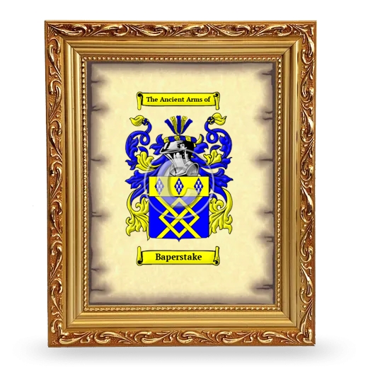 Baperstake Coat of Arms Framed - Gold