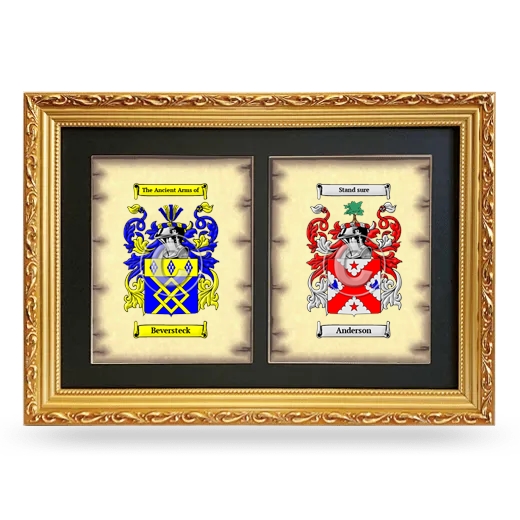 Double Coat of Arms Framed - Gold