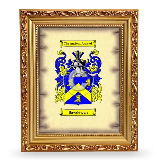 Bawdewyn Coat of Arms Framed - Gold