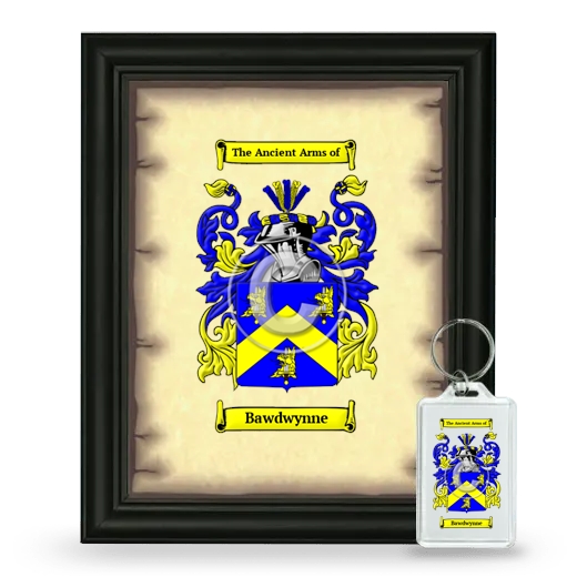 Bawdwynne Framed Coat of Arms and Keychain - Black