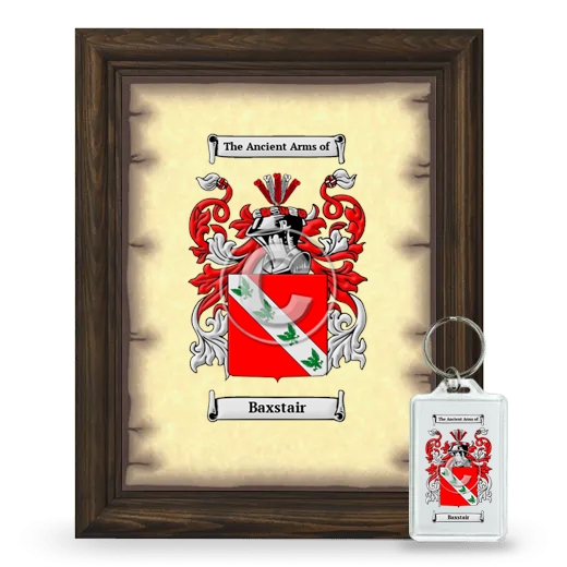 Baxstair Framed Coat of Arms and Keychain - Brown