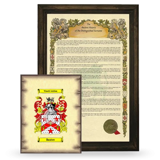 Baxter Framed History and Coat of Arms Print - Brown