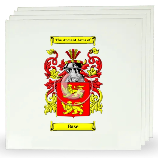 Base Set of Four Large Tiles with Coat of Arms