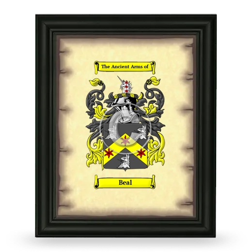 Beal Coat of Arms Framed - Black