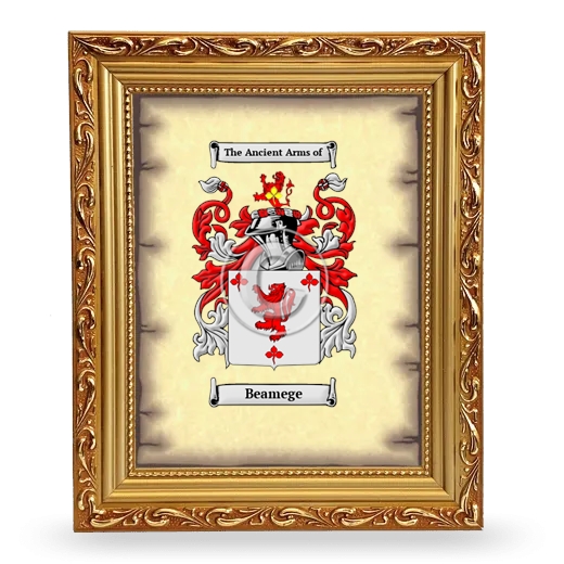 Beamege Coat of Arms Framed - Gold