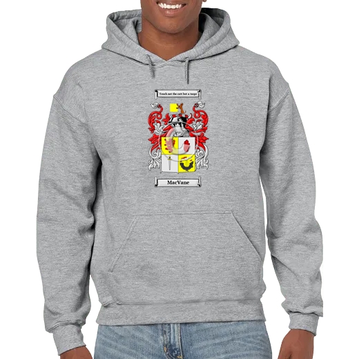 MacVane Grey Unisex Coat of Arms Hooded Sweatshirt