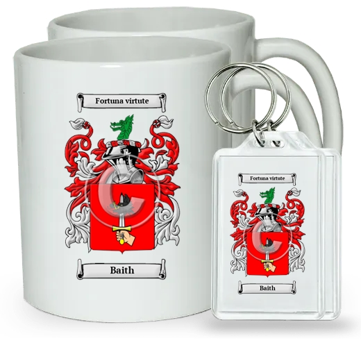 Baith Pair of Coffee Mugs and Pair of Keychains