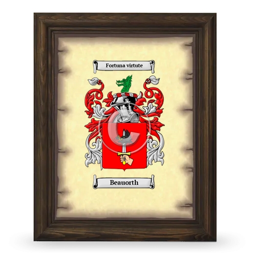 Beauorth Coat of Arms Framed - Brown