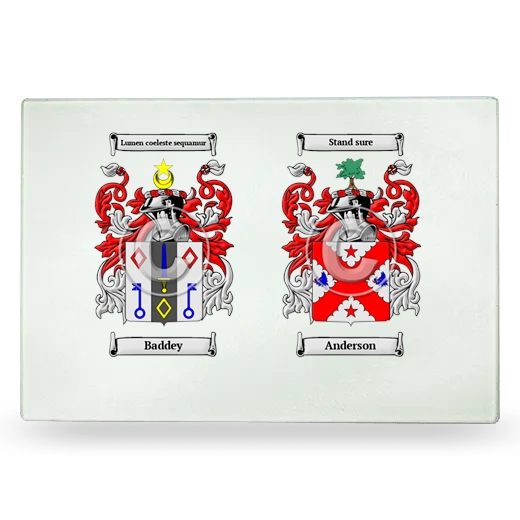 Double Coat of Arms Glass Cutting Board