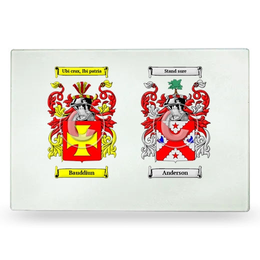 Double Coat of Arms Glass Cutting Board