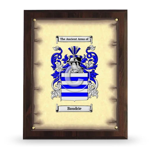 Baudrie Coat of Arms Plaque