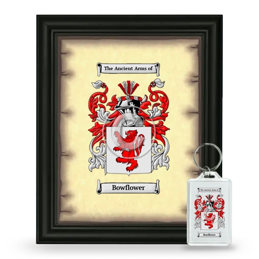 Bowflower Framed Coat of Arms and Keychain - Black