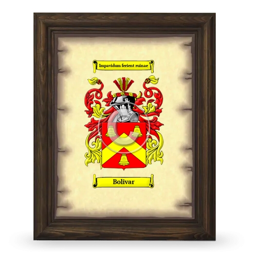 Bolivar Coat of Arms Framed - Brown