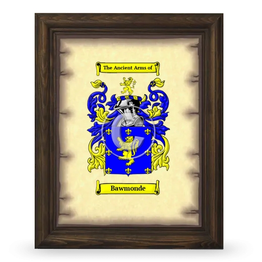 Bawmonde Coat of Arms Framed - Brown