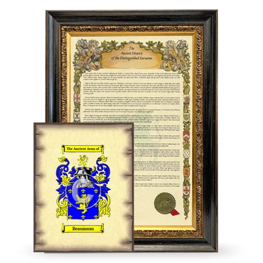 Beaumum Framed History and Coat of Arms Print - Heirloom
