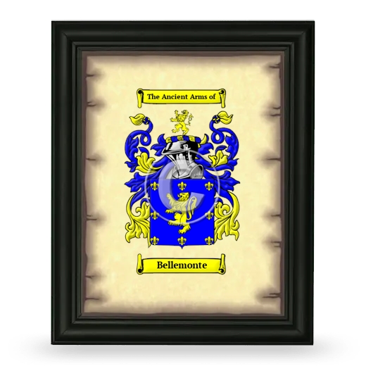 Bellemonte Coat of Arms Framed - Black