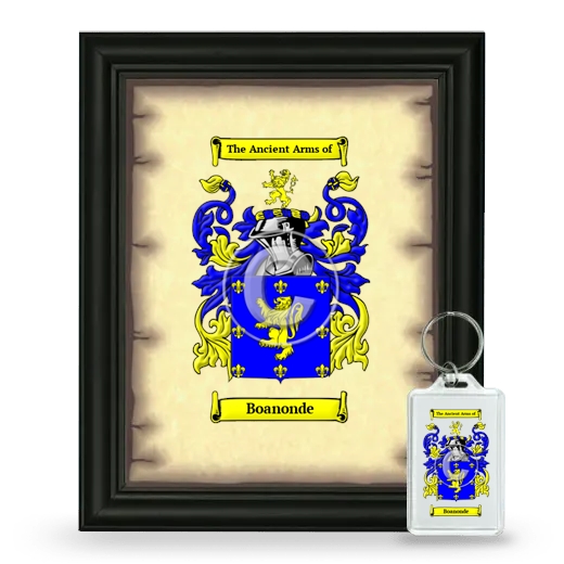 Boanonde Framed Coat of Arms and Keychain - Black