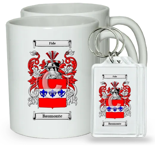 Baumonte Pair of Coffee Mugs and Pair of Keychains