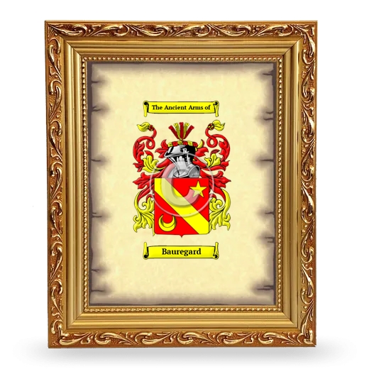 Bauregard Coat of Arms Framed - Gold