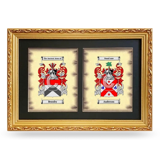 Double Coat of Arms Framed - Gold