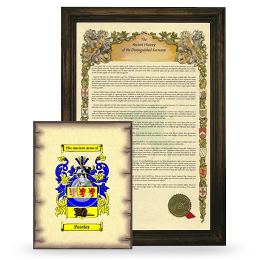 Peavler Framed History and Coat of Arms Print - Brown