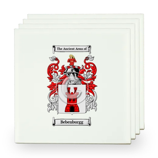 Bebenburgg Set of Four Small Tiles with Coat of Arms