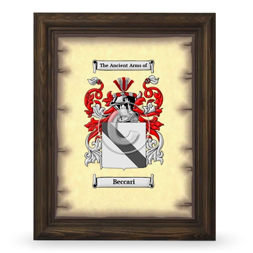 Beccari Coat of Arms Framed - Brown