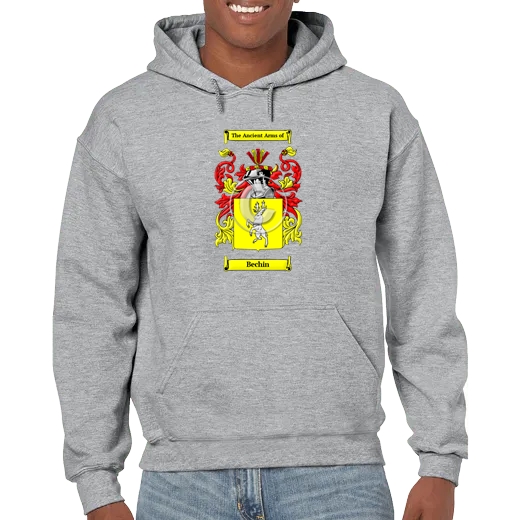 Bechin Grey Unisex Coat of Arms Hooded Sweatshirt