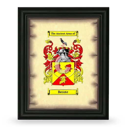 Becote Coat of Arms Framed - Black