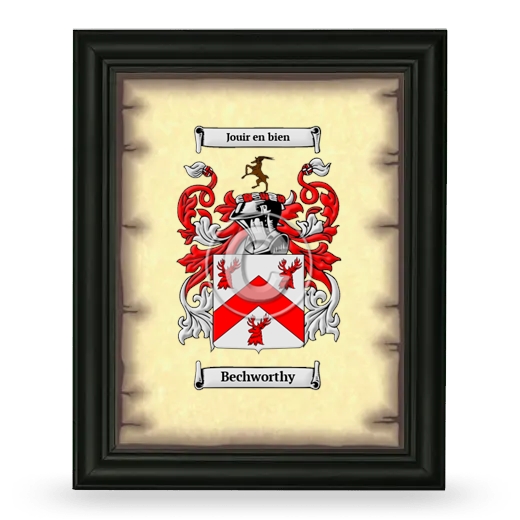 Bechworthy Coat of Arms Framed - Black