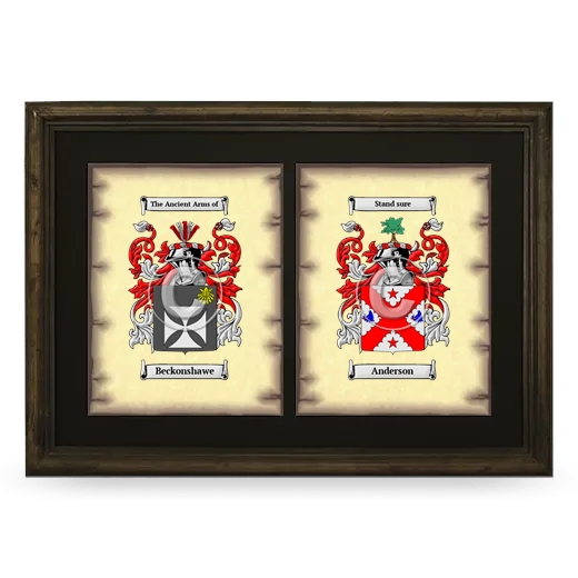 Double Coat of Arms Framed - Brown