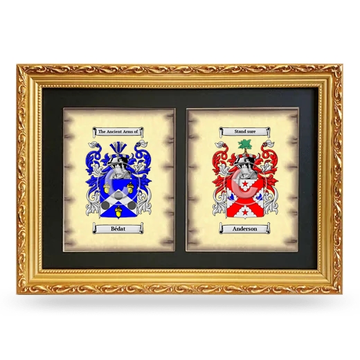 Double Coat of Arms Framed - Gold