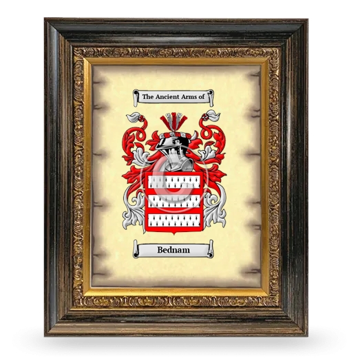 Bednam Coat of Arms Framed - Heirloom