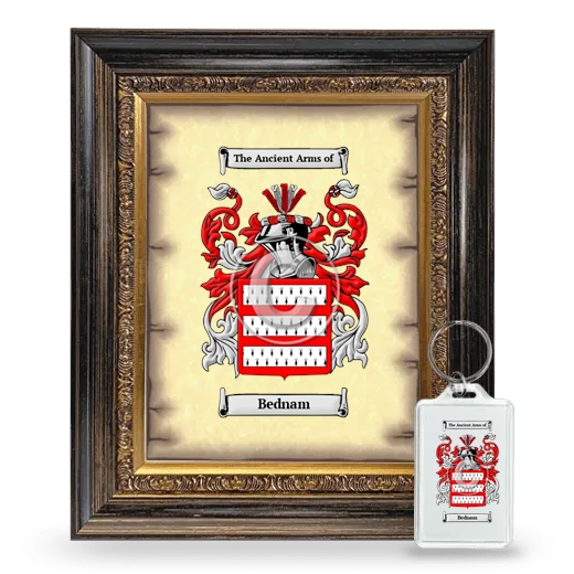 Bednam Framed Coat of Arms and Keychain - Heirloom