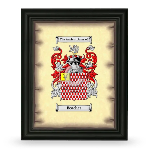 Beacher Coat of Arms Framed - Black