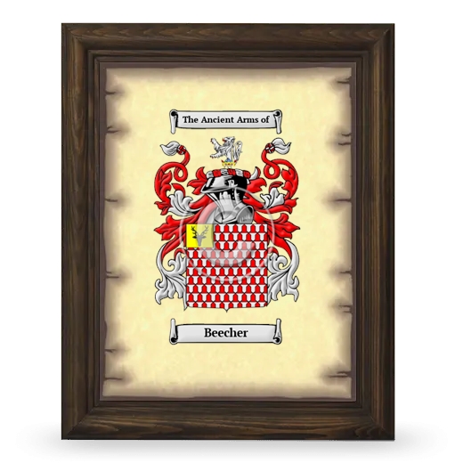 Beecher Coat of Arms Framed - Brown